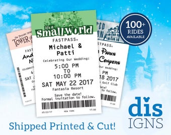 Fast Pass Disney Ride Save the Dates (CUT AND PRINTED! – Available as Magnets!)