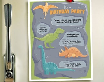 Dinosaur Themed Child's Birthday Party Invitation DIY Printable