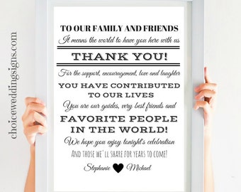 Personalized Wedding Thank You Card Sign | Digital File | Wedding Reception Thank You Card | Printable Thank You Wedding Decor CWS310_40
