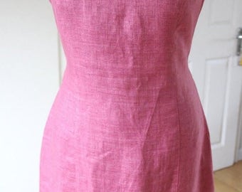 Pink linen dress - Etsy