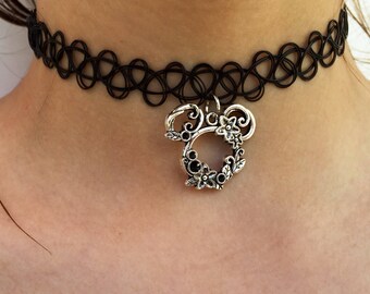 Mickey filigree Tattoo choker