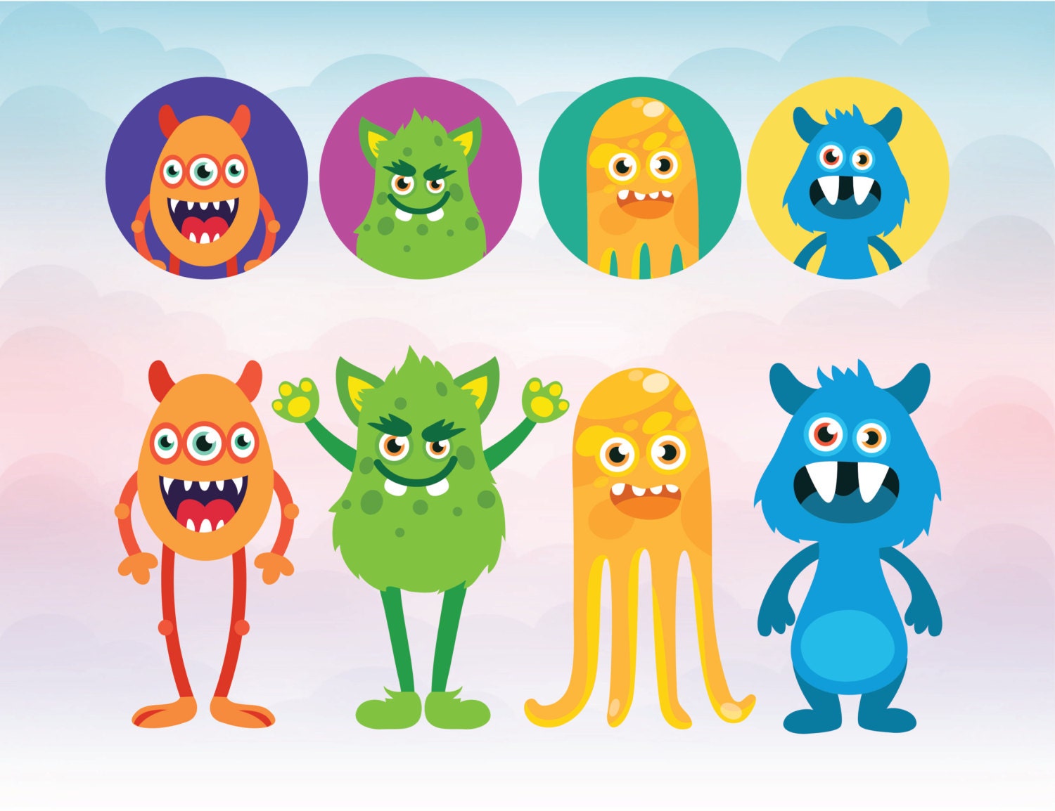 Download Cute Monster SVG Funny monsters vector files for cutting