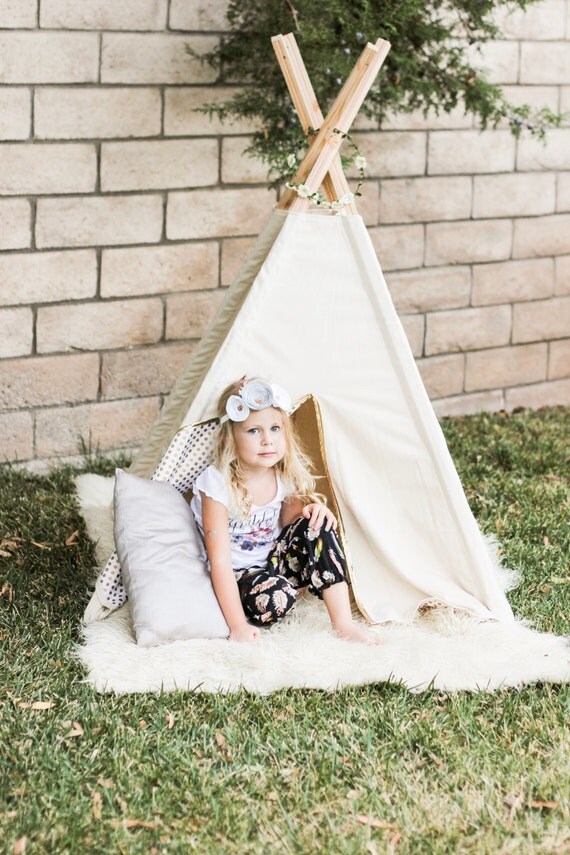 Cream Standerd Teepee Teepee Play Tent Modern Teepee