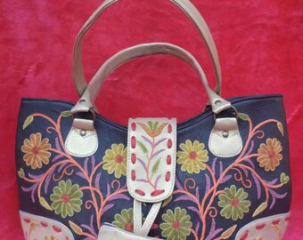 Leather Embroidered Purse