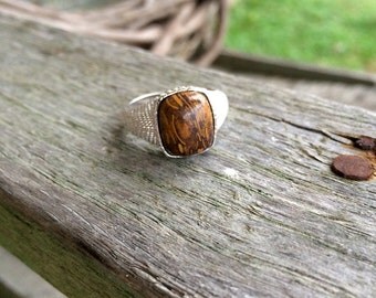 Peanut Jasper & Sterling Silver Ring