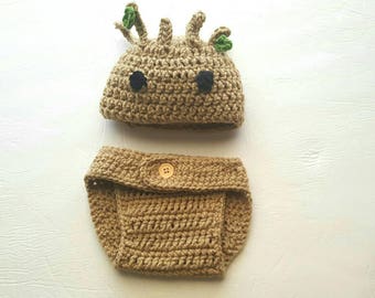 Baby Groot Costume, Baby Outfit, Guardians of the Galaxy, I Am Groot, Tree Costume, Newborn Photo Prop, First Halloween, Baby Shower Gift