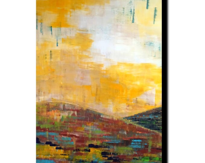 Art Canvas Print Giclee Painting landscape -- warm, modern, original wall art, multiple sizes available, great above the bed, over the couch