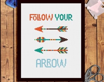 Boho arrows cross stitch pattern Modern cross stitch modern Inspirational quotes cross stitch pattern Quotes embroidery pattern pdf