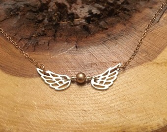 Golden Snitch Necklace; Quidditch Snitch Charm Necklace, Harry Potter Necklace, Wing necklace, gift for Harry Potter Fan, gift for her