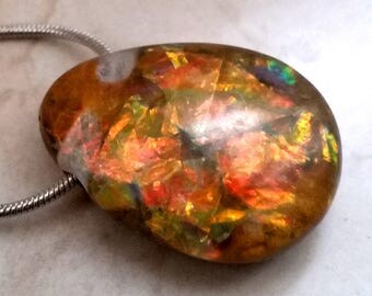 Pendants, faux Opal, Boulder Opal pendant, art pendant, necklace, mix,.