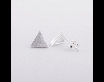 Earrings silver triangle, filigree earrings in silver, triangle earring