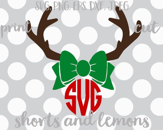 Download Reindeer svg Christmas monogram antler svg SVG DXF EPS