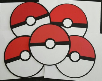 Set of 12 Pokeball themed invitations