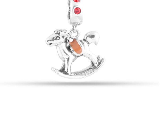 SC Sterling Silver Rocking Horse Pendant Charm