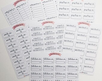 Bujo Functional Planner Stickers | Planner Stickers, Journal Stickers, Scrapbook, Bullet Journal, BUJO Stickers, Bullet Journal Stickers