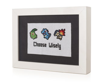Pokemon Starters 'Choose Wisely' Cross Stitch