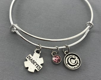 Diabetes - Diabetic Bracelet - Diabetic - Medical Bracelet - Medical Alert - Diabetes Bracelet - Personalized Bracelet - Gift for Her