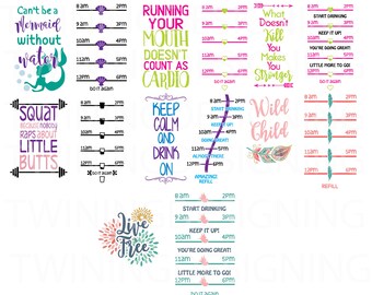 Water Tracker Bundle 2 SVG, PNG, DXF zip files digital file