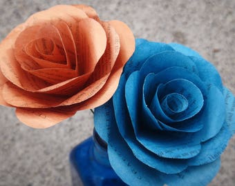 Ravenclaw Book Page Roses, Harry Potter Book Page Flowers