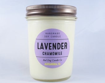 Lavender Chamomile Scented Candle | Soy Candle | Handmade Soy Candle | Lavender Candle | Soothing Candle | Soy Candle Gift | Lavender