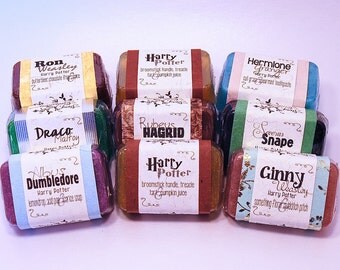 Harry Potter Soaps - Set of 8 Eight Soaps - Harry, Ron, Hermione, Ginny, Dumbledore, Hagrid, Snape, and Draco - Character Soaps, Hogwarts