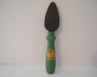 Crystolon Vtg Knife Sharpener # 273-A Green Handle - nice condition for collector - shop decor