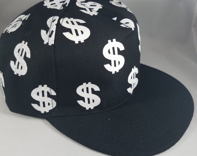 Black Dollar Sign Snapback Hat