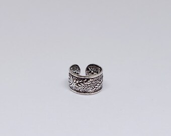 Rose Flower Oxidized Ear Cuffs, No Piercing Earrings, Sterling Silver Ear Cuffs, Cuff and Wrap Sterling Silver Earrings