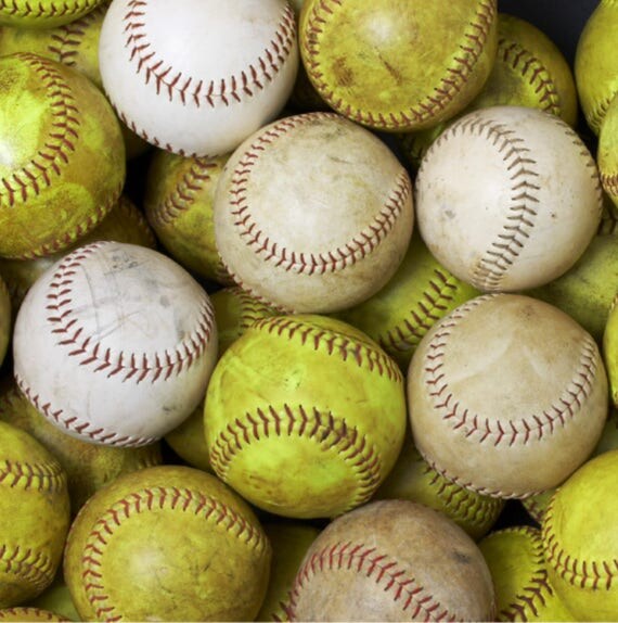 Items similar to Softball Vinyl Yellow Softballs Vinyl Available as