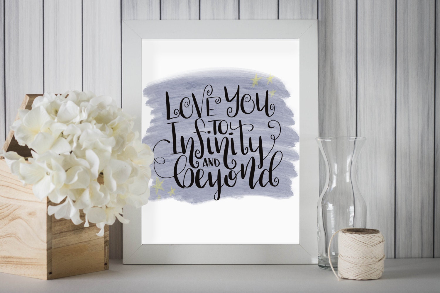 To Infinity and Beyond Hand Lettered Quote Print | Love Quote Print | Hand Lettered Home Decor | Romantic Anniversary Gift for Him or Her