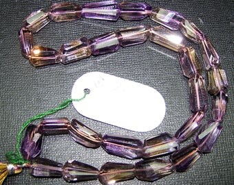 Unique 241 Cts Natural Ametrine (amethyst & Citrine Bio) Faceted Tumble/nugget Beads - Full 18 Inch Strand