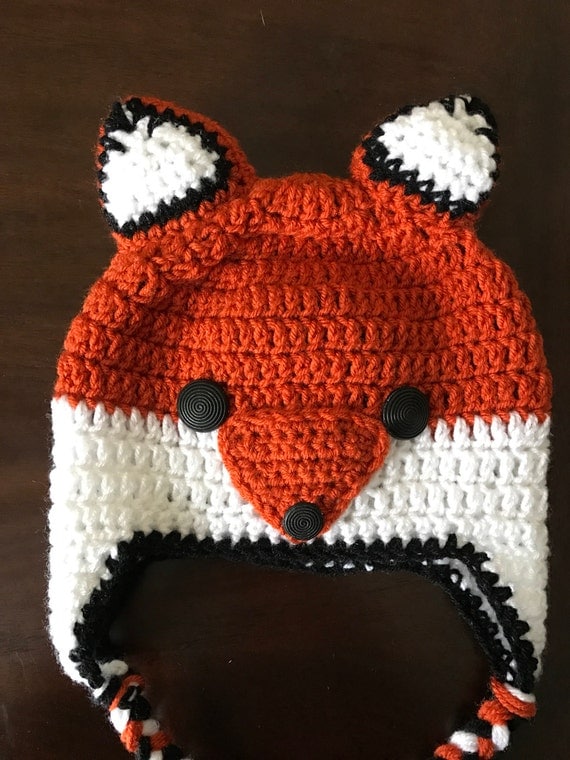 Foxy Lady // Women's Handmade Crochet Fox Hat // Animal Beanie
