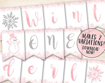 Winter Onederland Invitation Girl Onederland Birthday by qtpaperie