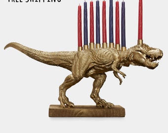 Gold Dinosaur Menorah