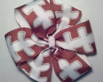 Football Hair bow, Pinwheel Hair Bow.