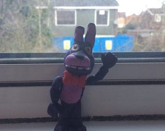 Bonnie fnaf poseable polymer clay figurine