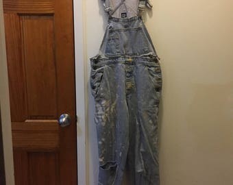 Paintsplatter Vintage Denim Overalls Size Small Light Wash Distressed Denim Gap