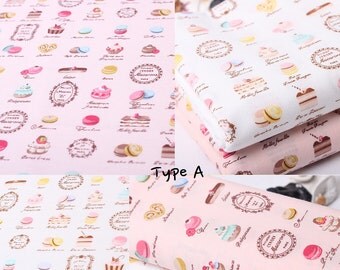 cake fabric/macaron fabric/cup cake fabric/desert fabric/tea pot fabric/food fabric/strawberry pancake fabric/sweet fabric/cute baby fabric