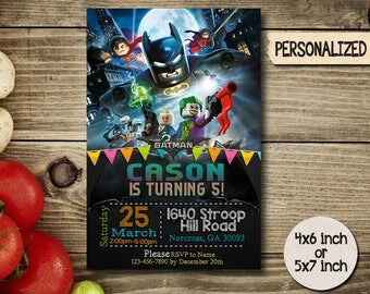 Lego Invitation / Lego Batman Invitation / Batman Invitation / Lego Birthday / Lego Batman Birthday / Batman Birthday / Lego Batman_BS001