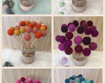 Felt Ball Flowers / Billy Ball Flowers /Alternative Bouquet / Pom Pom Flowers / Decorations