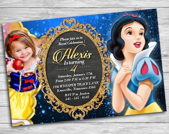 snow white birthday party invitations