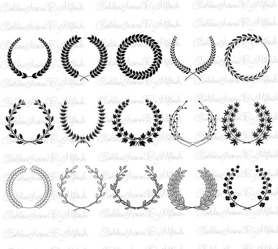 Download Laurel wreath Monogram Svg Dxf Png Eps Files Vector Floral