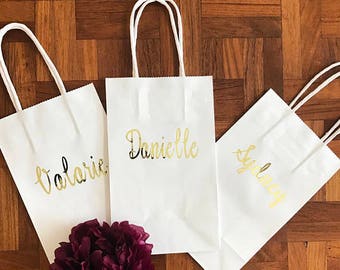 Personalized Gift Bags | Custom Gift Bags | Shower Gifts | Wedding Favors | | Hand Lettered | Kraft Bag | 8.5x5.25