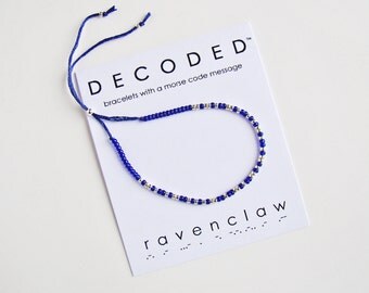 RAVENCLAW - Morse Code Bracelets - Harry Potter Jewelry - Morse Code Jewelry - Hogwarts Houses - Harry Potter Gifts