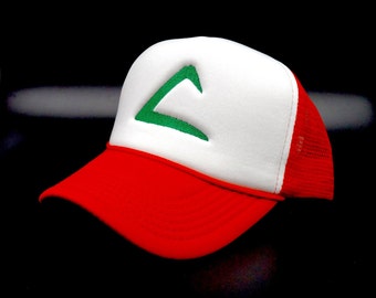 Embroidered Pokémon Ash Ketchum Hats - Red, Yellow, Blue.