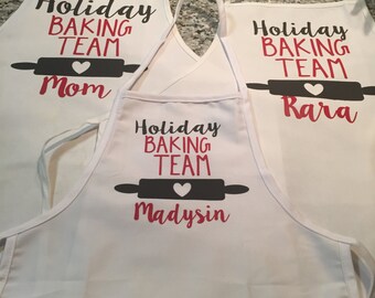 Personalized Aprons - Holiday Baking Team