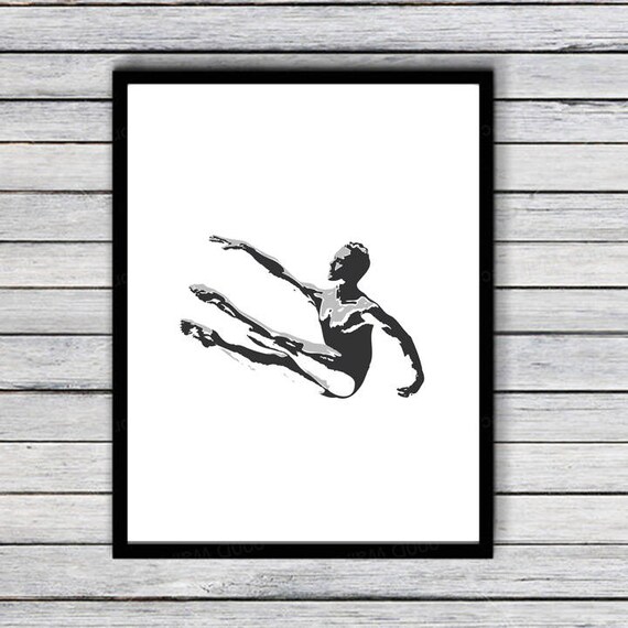 Dancer Art Print Ballet Dancer Printable Male Dancer Wall