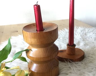 Wooden Candle Holders