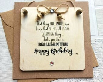 birthday card funny,birthday card for him, birthday card for her, hand made wooden greetings card, personalised wooden plaque