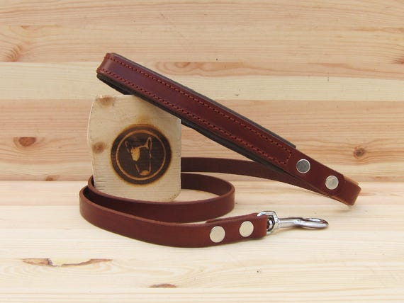 Brown Leather Dog Leash - Comfort Grip Leash - Classic 4 Foot Dog Leash - Italian Handcrafted Dog Lead - Dog Lover Gift - YupCollars